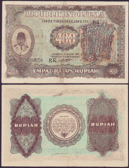 1948 Indonesia 400 Rupiah (aUnc) L001224